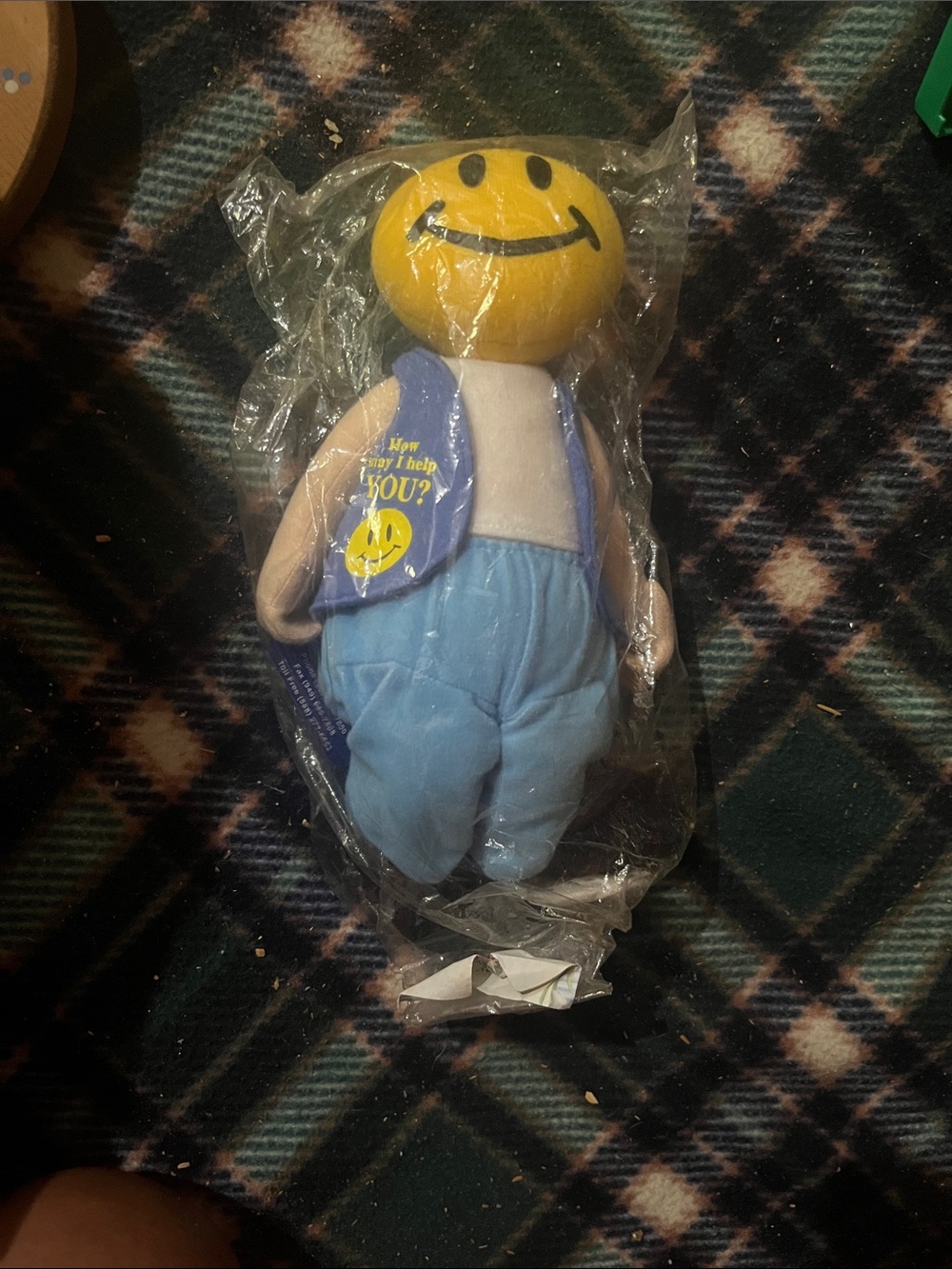 Vintage 1990s Walmart Smiley Face Plush NWT